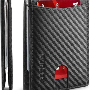 Slim Wallet for Men Genuine Leather RFID Blocking Bifold Minimalist Front Pocket